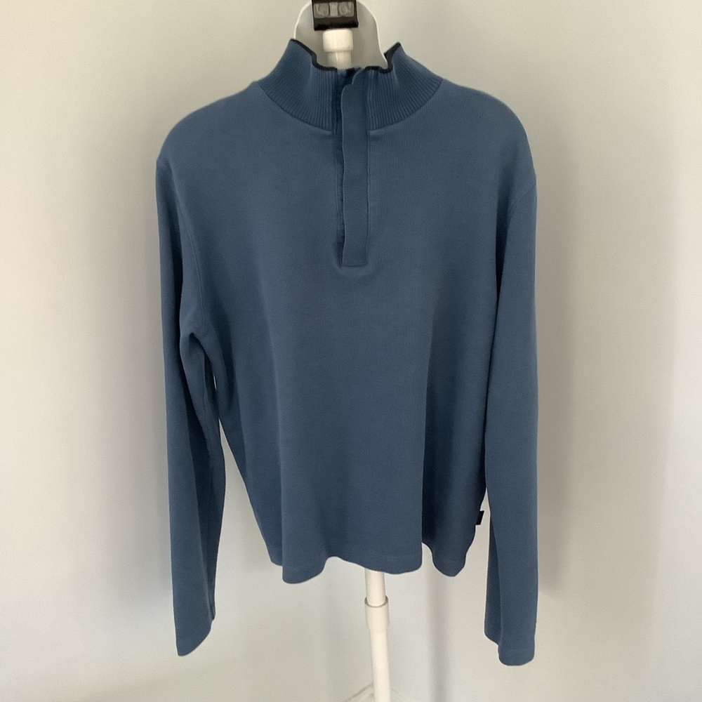 Boss by Hugo Boss Slate Blue Pullover Mockneck Shirt Sz. L